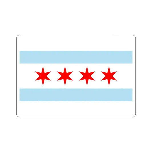 Flag of Chicago, Illinois - STICKER Vinyl Kiss-Cut Decal 2 Inch White - The Sticker Space