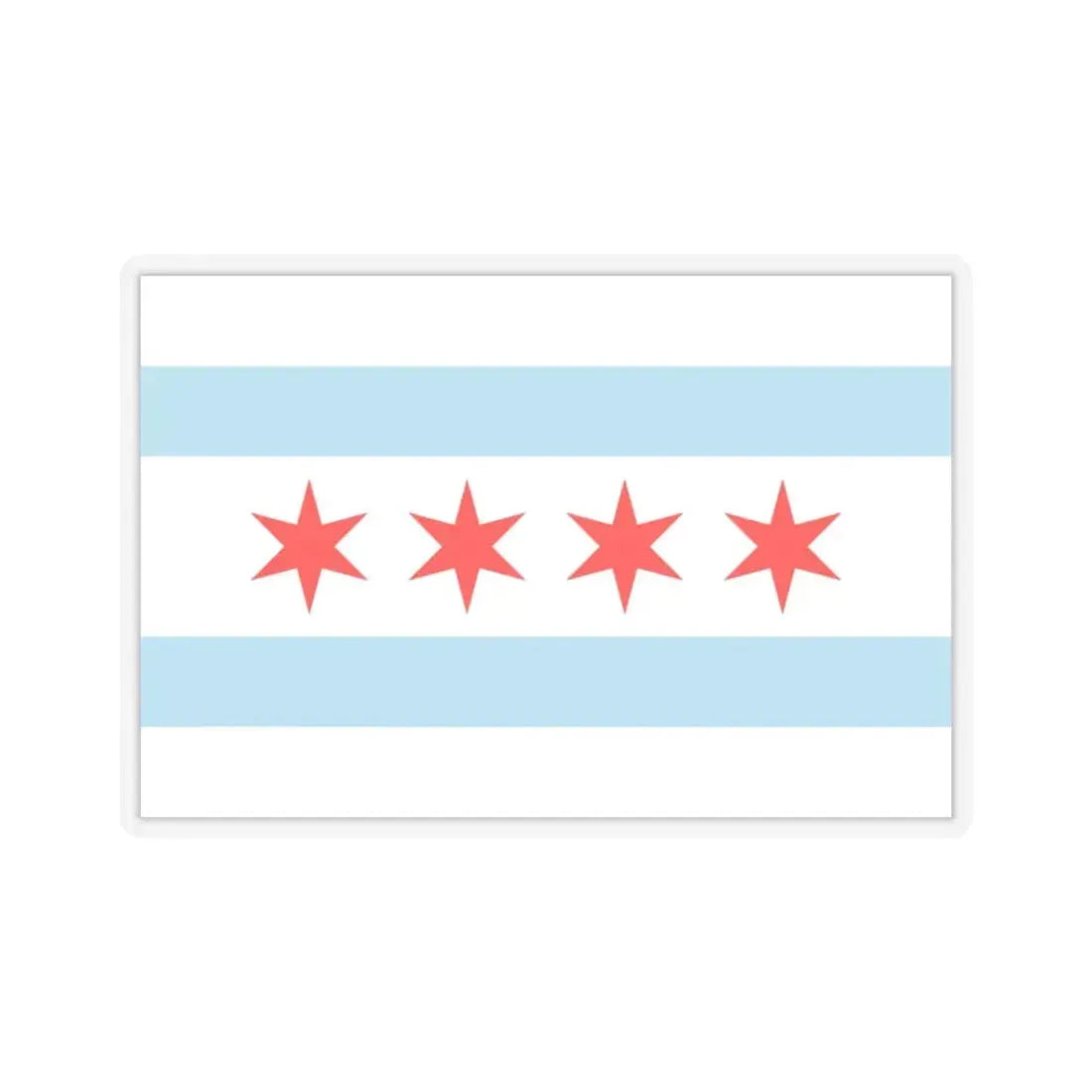 Flag of Chicago, Illinois - STICKER Vinyl Kiss-Cut Decal 3 Inch Transparent - The Sticker Space
