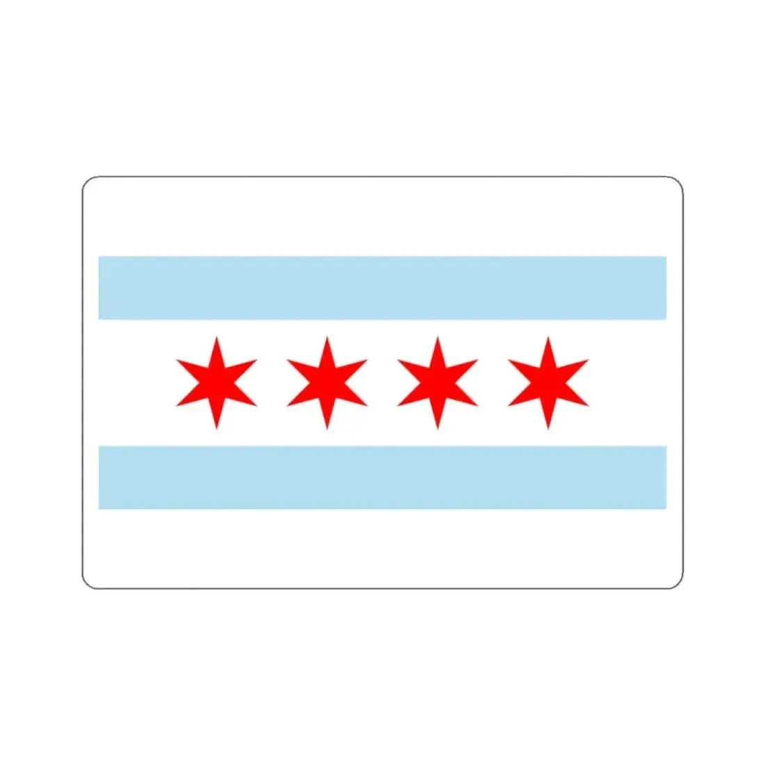 Flag of Chicago, Illinois - STICKER Vinyl Kiss-Cut Decal 3 Inch White - The Sticker Space