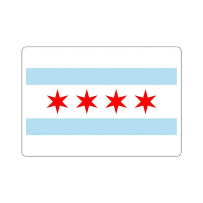 Flag of Chicago, Illinois - STICKER Vinyl Kiss-Cut Decal 3 Inch White - The Sticker Space