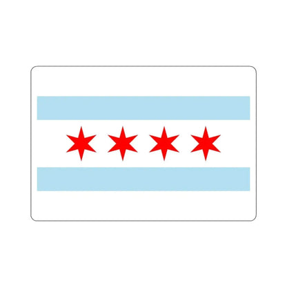 Flag of Chicago, Illinois - STICKER Vinyl Kiss-Cut Decal 4 Inch White - The Sticker Space