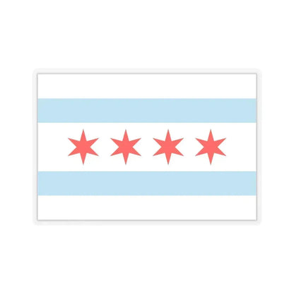 Flag of Chicago, Illinois - STICKER Vinyl Kiss-Cut Decal 6 Inch Transparent - The Sticker Space