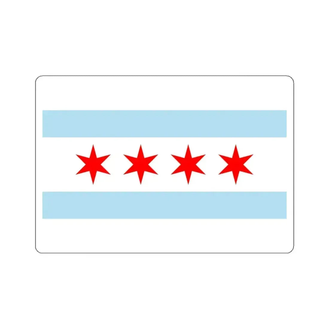 Flag of Chicago, Illinois - STICKER Vinyl Kiss-Cut Decal 6 Inch White - The Sticker Space