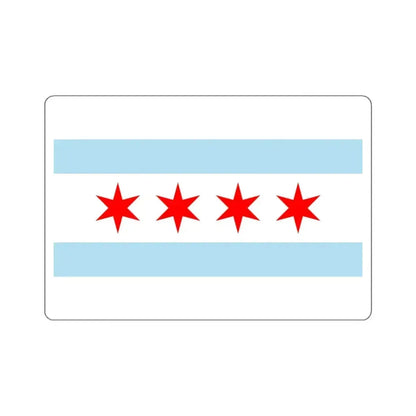 Flag of Chicago, Illinois - STICKER Vinyl Kiss-Cut Decal 6 Inch White - The Sticker Space