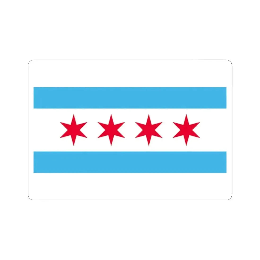 Flag of Chicago Illinois (United States) STICKER Vinyl Kiss-Cut Decal 2 Inch White - The Sticker Space