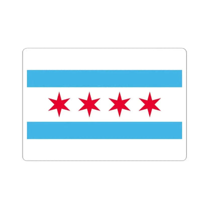 Flag of Chicago Illinois (United States) STICKER Vinyl Kiss-Cut Decal 2 Inch White - The Sticker Space