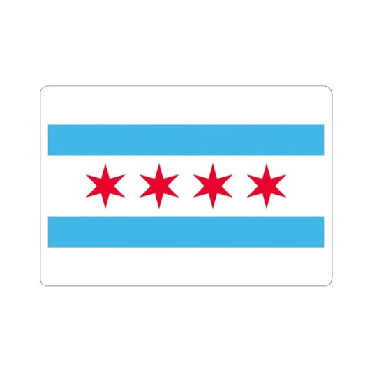 Flag of Chicago Illinois (United States) STICKER Vinyl Kiss-Cut Decal 2 Inch White - The Sticker Space