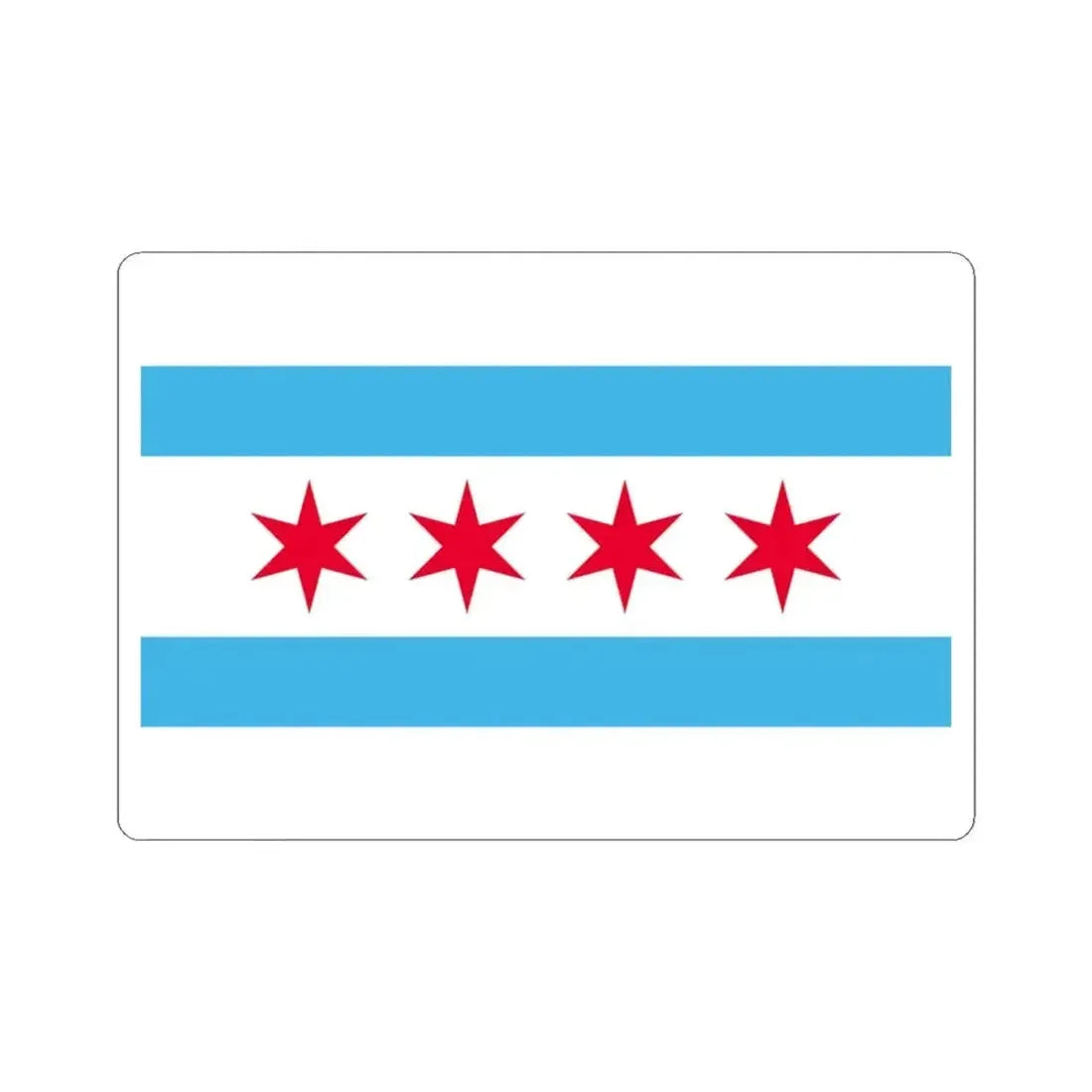 Flag of Chicago Illinois (United States) STICKER Vinyl Kiss-Cut Decal 3 Inch White - The Sticker Space