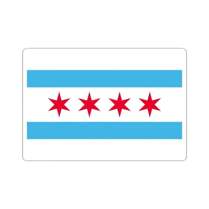 Flag of Chicago Illinois (United States) STICKER Vinyl Kiss-Cut Decal 3 Inch White - The Sticker Space