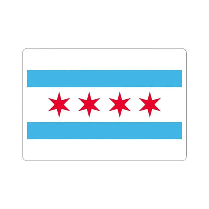 Flag of Chicago Illinois (United States) STICKER Vinyl Kiss-Cut Decal 4 Inch White - The Sticker Space
