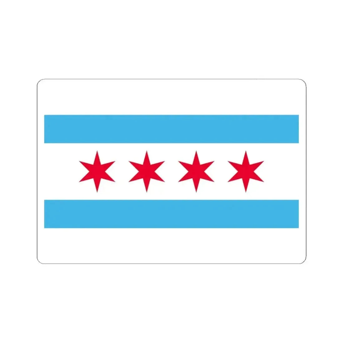 Flag of Chicago Illinois (United States) STICKER Vinyl Kiss-Cut Decal 6 Inch White - The Sticker Space