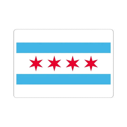 Flag of Chicago Illinois (United States) STICKER Vinyl Kiss-Cut Decal 6 Inch White - The Sticker Space