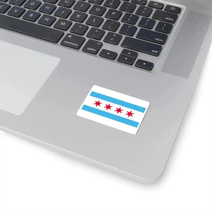 Flag of Chicago Illinois (United States) STICKER Vinyl Kiss-Cut Decal - The Sticker Space