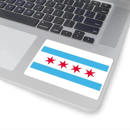 Flag of Chicago Illinois (United States) STICKER Vinyl Kiss-Cut Decal - The Sticker Space
