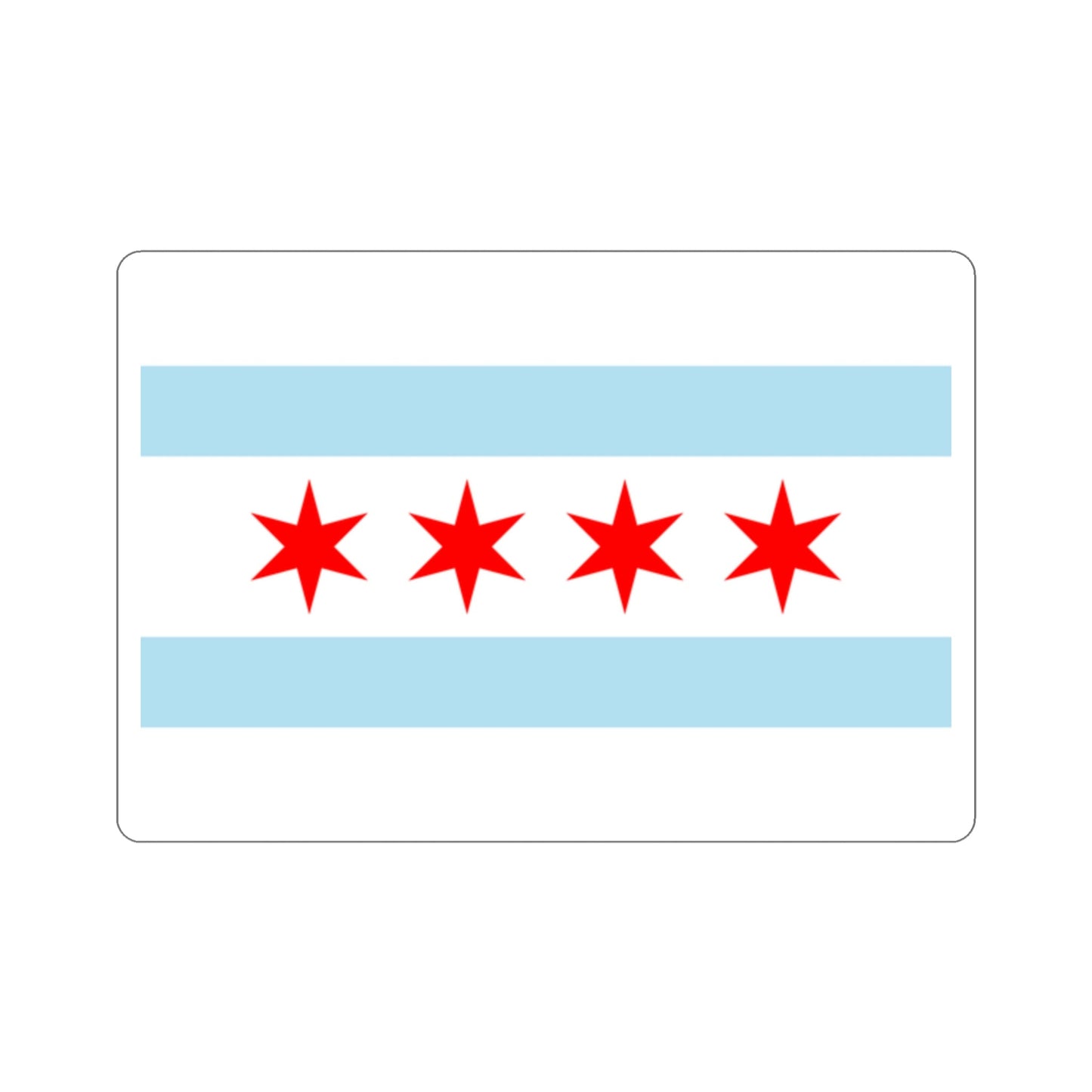 Flag of Chicago Illinois USA STICKER Vinyl Die-Cut Decal-2 Inch-The Sticker Space