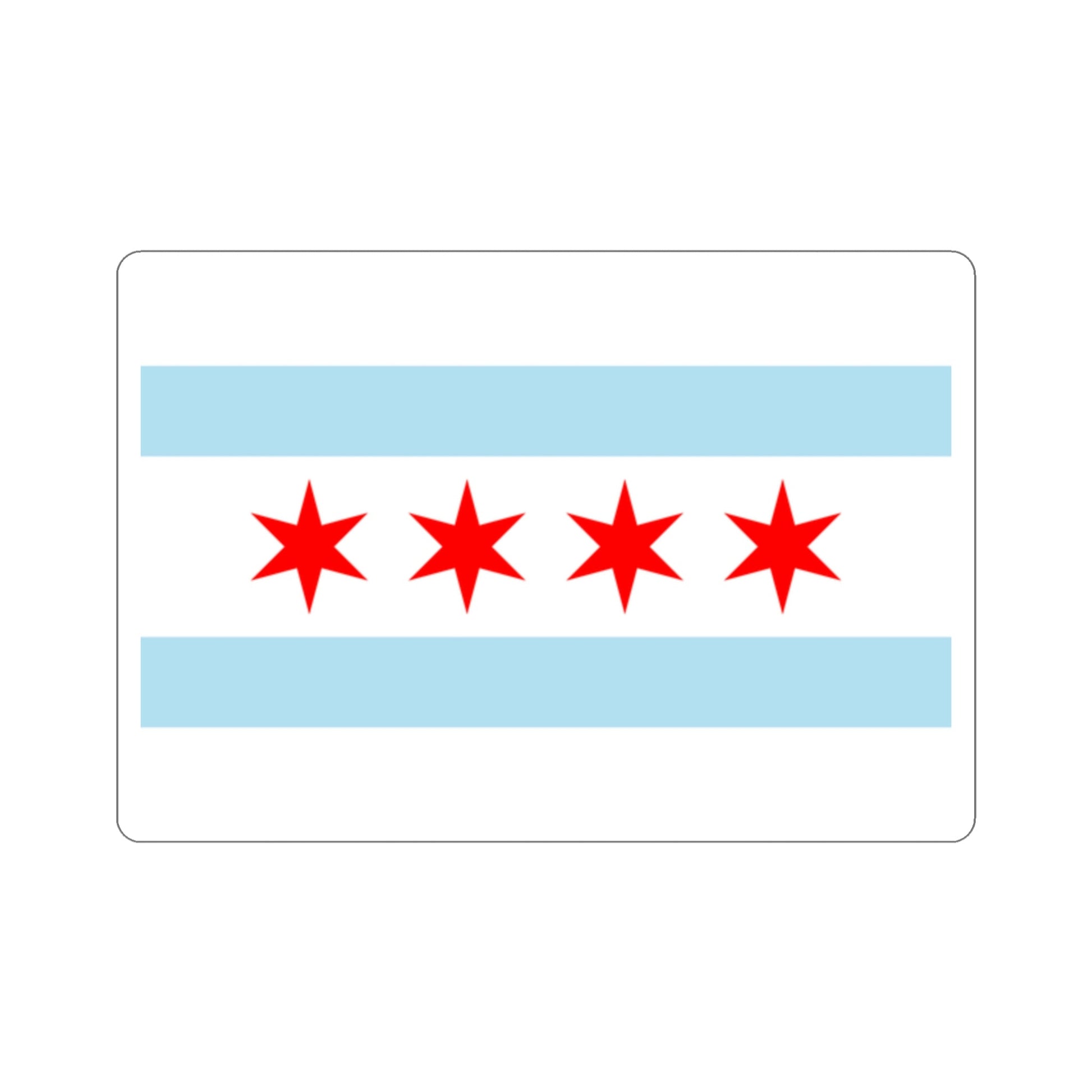 Flag of Chicago Illinois USA STICKER Vinyl Die-Cut Decal-2 Inch-The Sticker Space