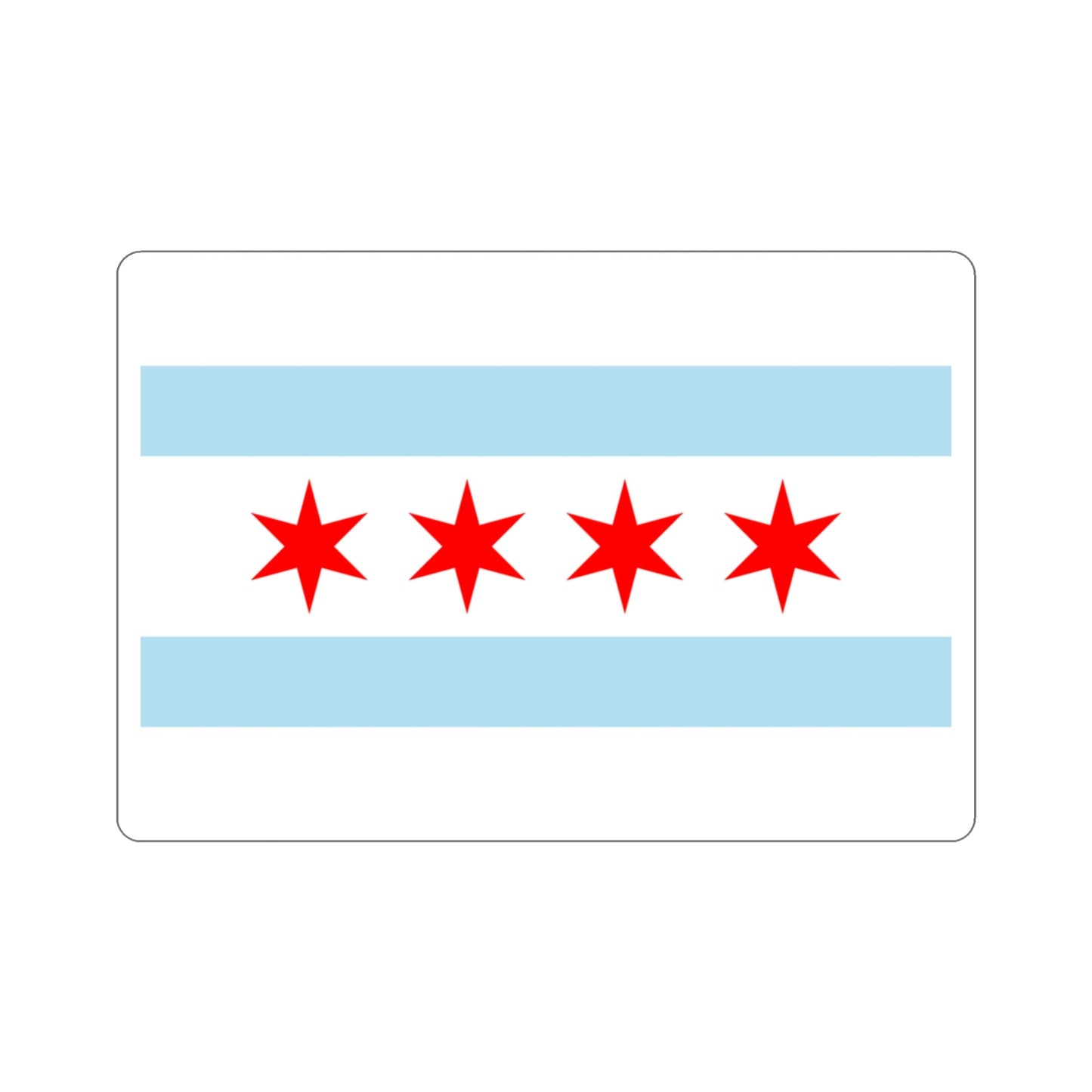 Flag of Chicago Illinois USA STICKER Vinyl Die-Cut Decal-3 Inch-The Sticker Space