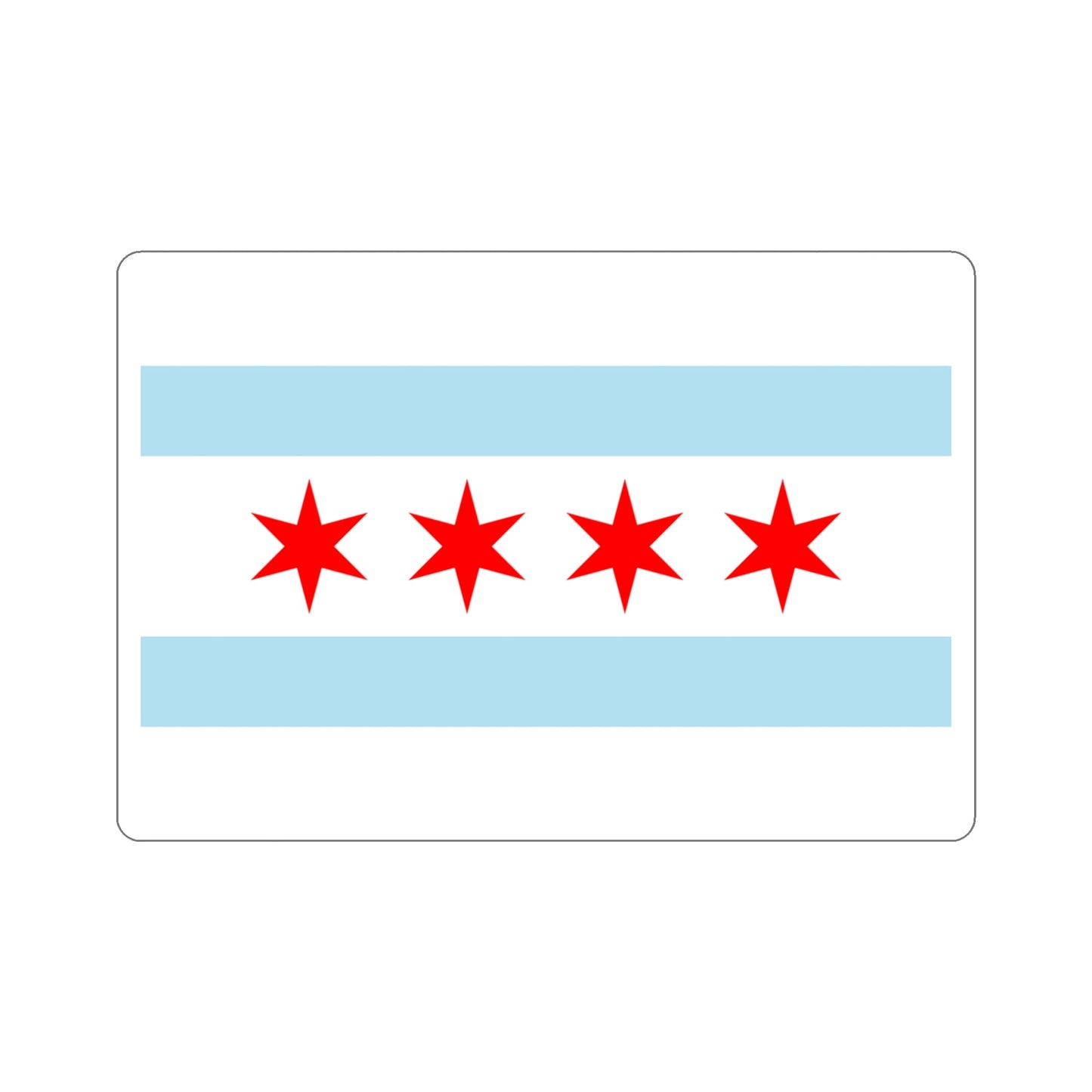 Flag of Chicago Illinois USA STICKER Vinyl Die-Cut Decal-4 Inch-The Sticker Space