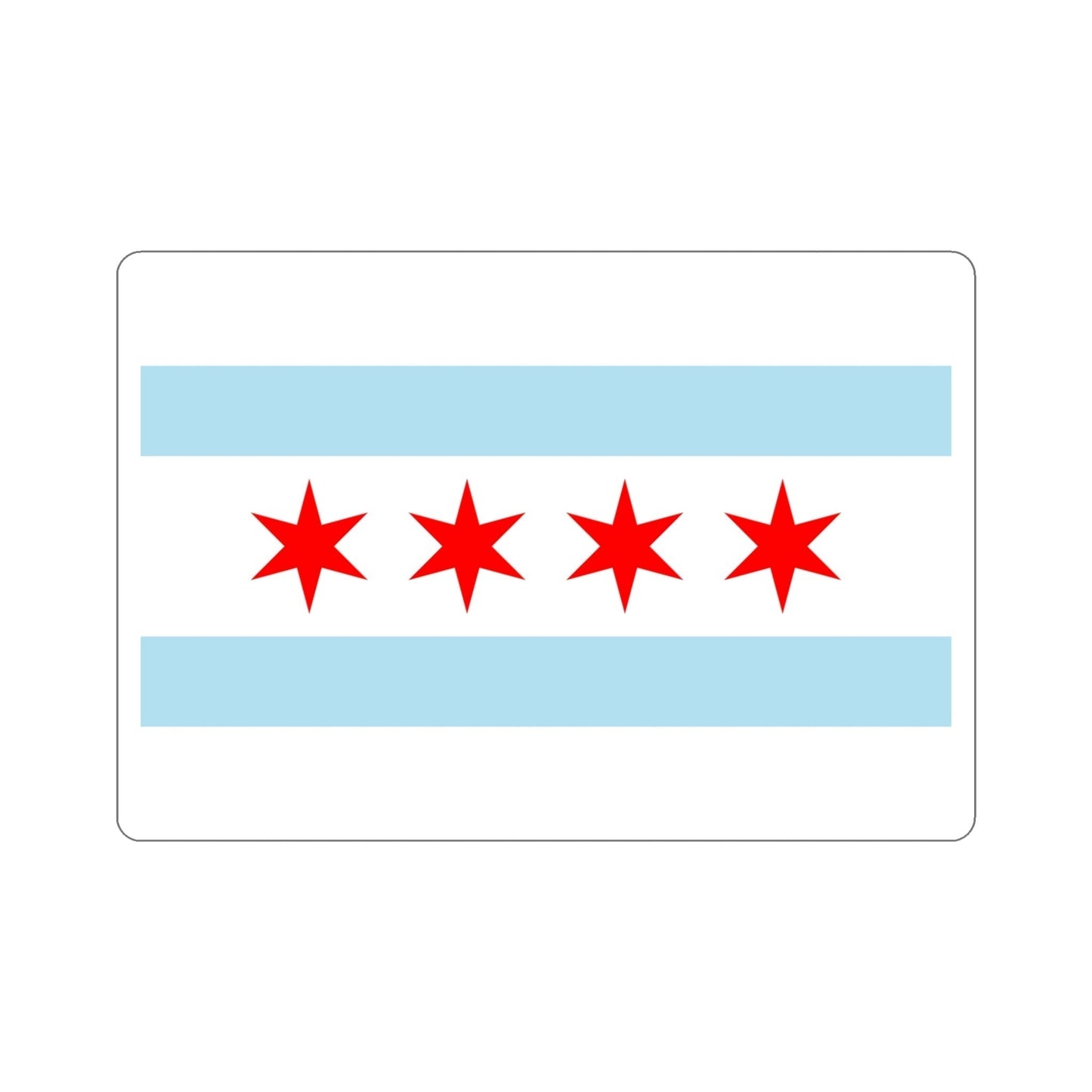 Flag of Chicago Illinois USA STICKER Vinyl Die-Cut Decal-5 Inch-The Sticker Space