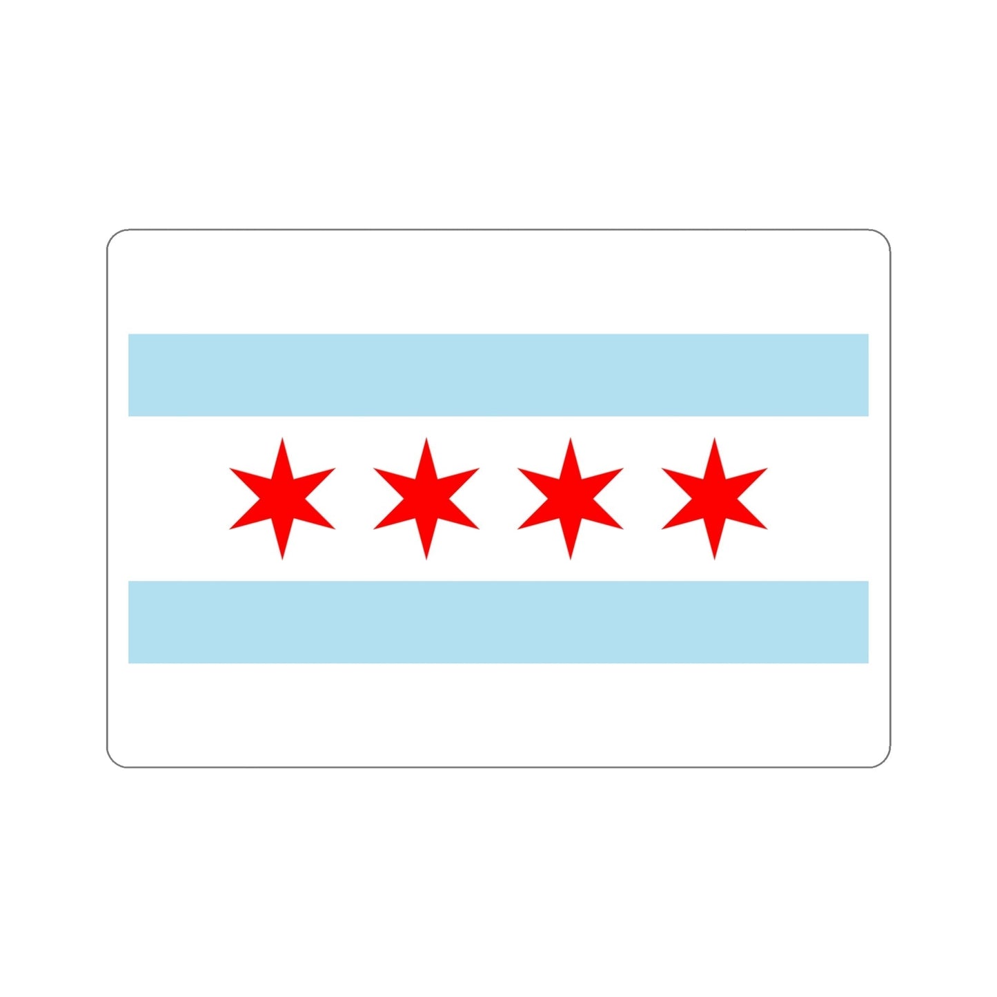 Flag of Chicago Illinois USA STICKER Vinyl Die-Cut Decal-6 Inch-The Sticker Space