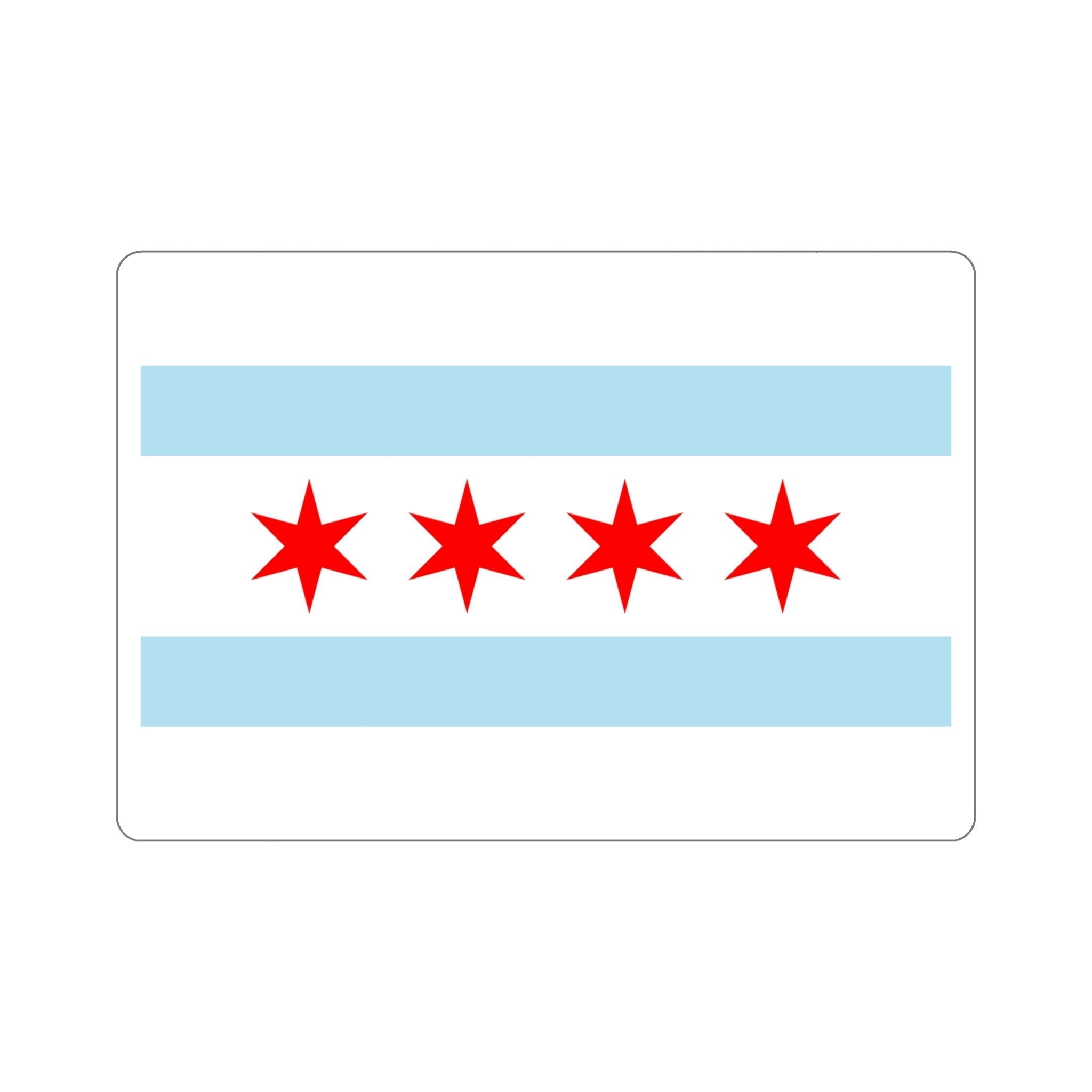 Flag of Chicago Illinois USA STICKER Vinyl Die-Cut Decal-6 Inch-The Sticker Space