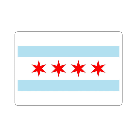 Flag of Chicago Illinois USA STICKER Vinyl Die-Cut Decal-6 Inch-The Sticker Space