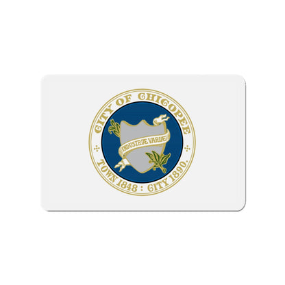 Flag of Chicopee Massachusetts - Die-Cut Magnet-3" x 3"-The Sticker Space