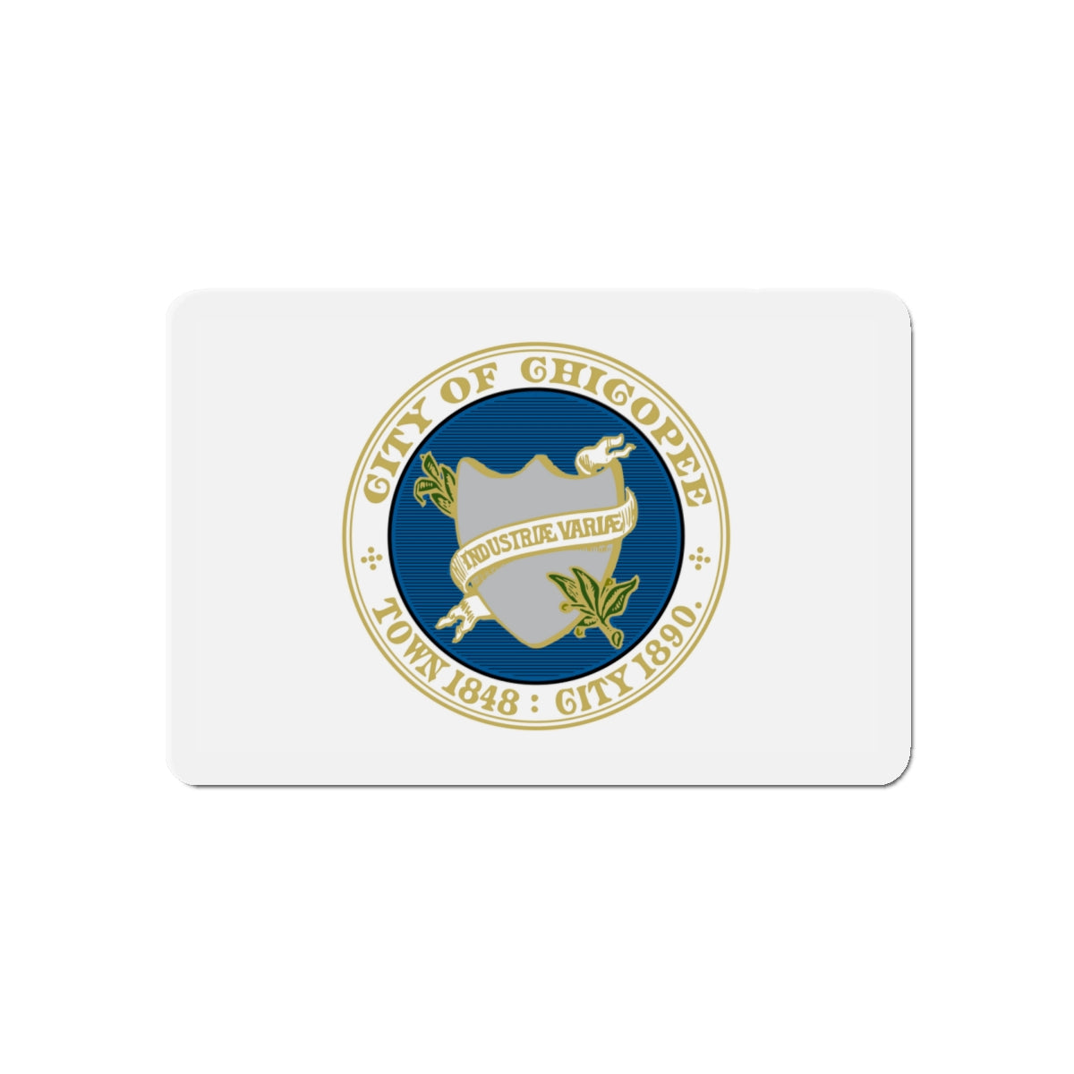 Flag of Chicopee Massachusetts - Die-Cut Magnet-5" x 5"-The Sticker Space