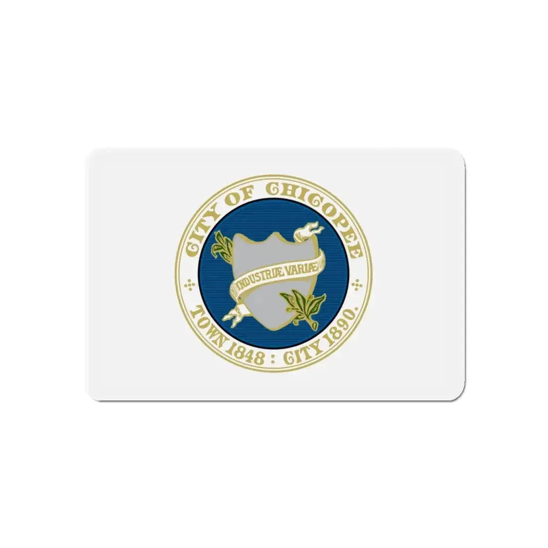 Flag of Chicopee Massachusetts - Refrigerator Magnet 5 Inch - The Sticker Space