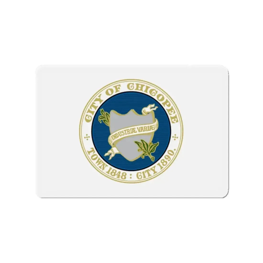 Flag of Chicopee Massachusetts - Refrigerator Magnet - The Sticker Space
