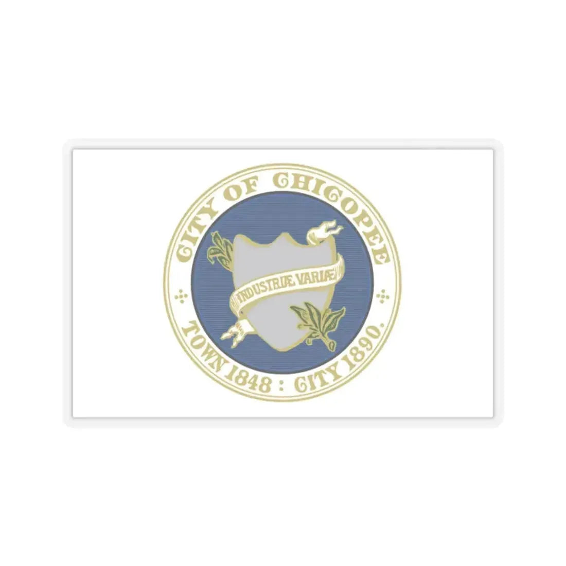 Flag of Chicopee, Massachusetts - STICKER Vinyl Kiss-Cut Decal 2 Inch Transparent - The Sticker Space