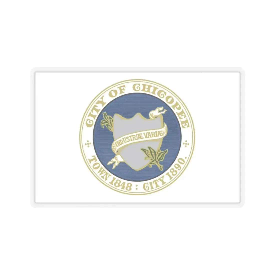 Flag of Chicopee, Massachusetts - STICKER Vinyl Kiss-Cut Decal 3 Inch Transparent - The Sticker Space