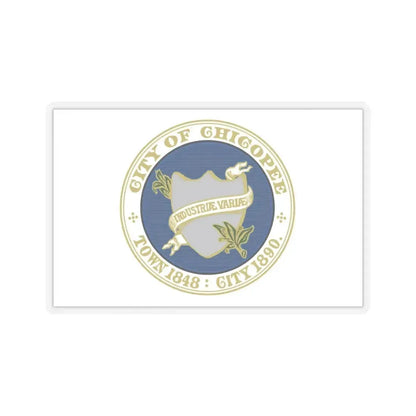 Flag of Chicopee, Massachusetts - STICKER Vinyl Kiss-Cut Decal 3 Inch Transparent - The Sticker Space