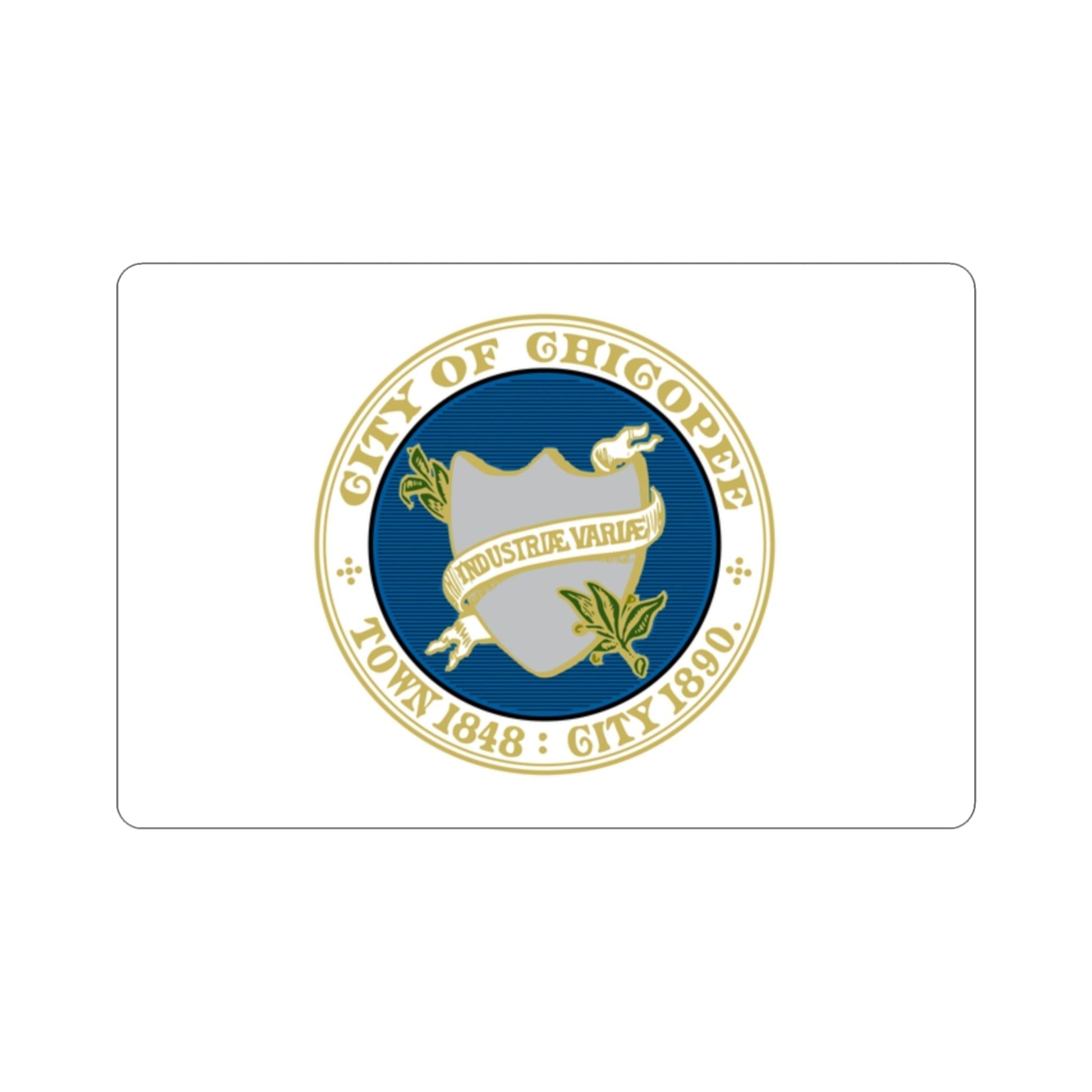 Flag of Chicopee Massachusetts USA STICKER Vinyl Die-Cut Decal-2 Inch-The Sticker Space