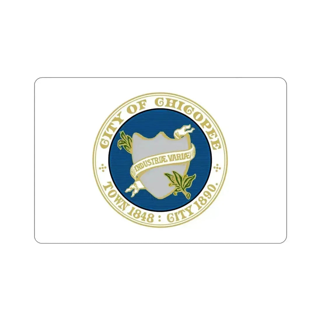 Flag of Chicopee Massachusetts USA STICKER Vinyl Die-Cut Decal 6 Inch - The Sticker Space