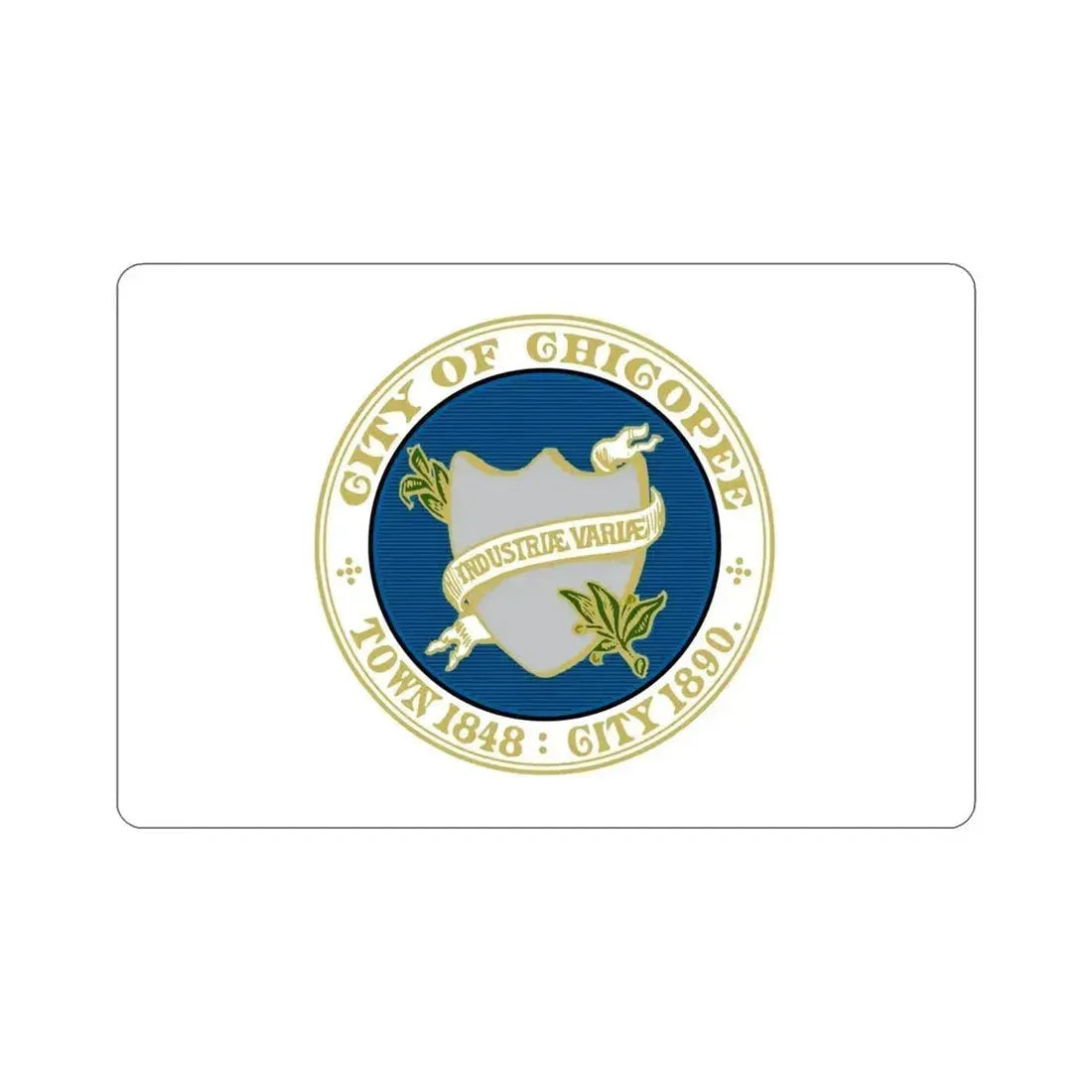 Flag of Chicopee Massachusetts USA STICKER Vinyl Die-Cut Decal - The Sticker Space