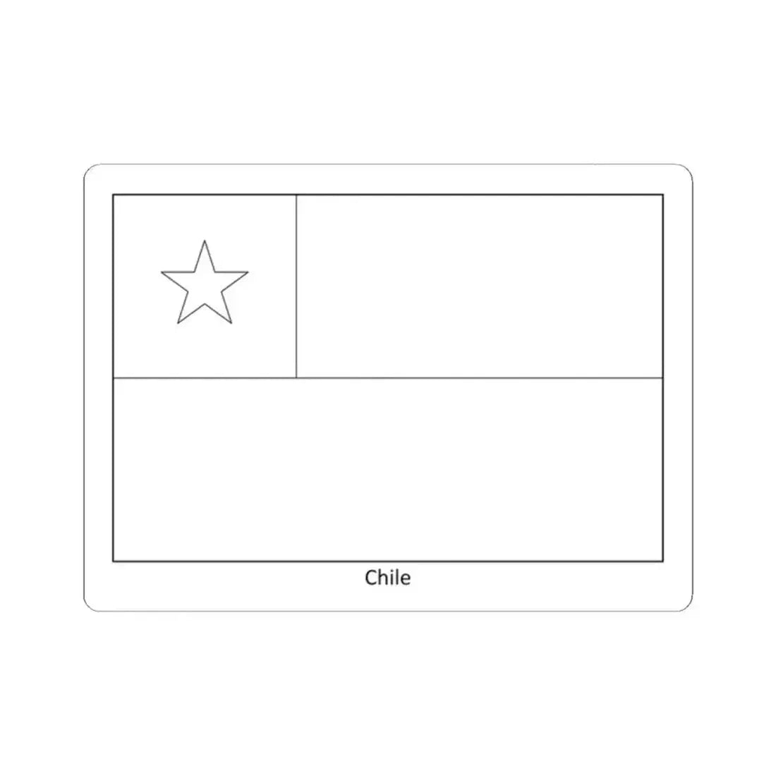 Flag of Chile colouring page (Chile) STICKER Vinyl Kiss-Cut Decal 2 Inch White - The Sticker Space