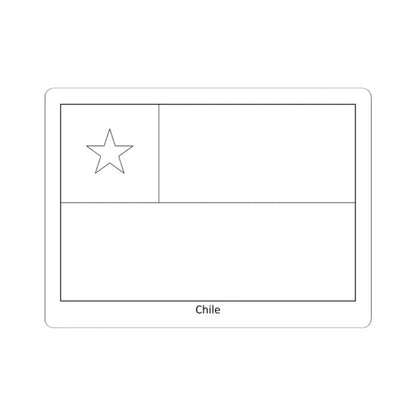 Flag of Chile colouring page (Chile) STICKER Vinyl Kiss-Cut Decal 2 Inch White - The Sticker Space