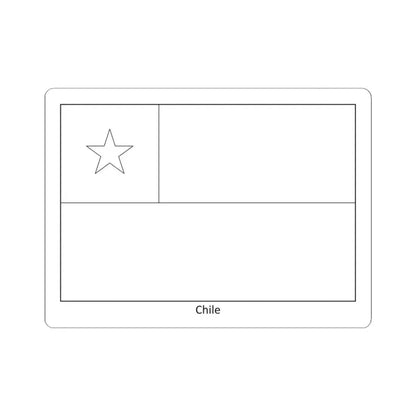 Flag of Chile colouring page (Chile) STICKER Vinyl Kiss-Cut Decal 3 Inch White - The Sticker Space