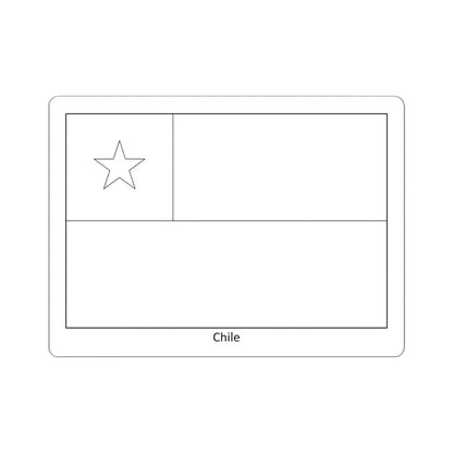 Flag of Chile colouring page (Chile) STICKER Vinyl Kiss-Cut Decal 4 Inch White - The Sticker Space