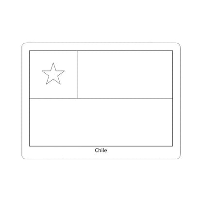 Flag of Chile colouring page (Chile) STICKER Vinyl Kiss-Cut Decal 6 Inch White - The Sticker Space