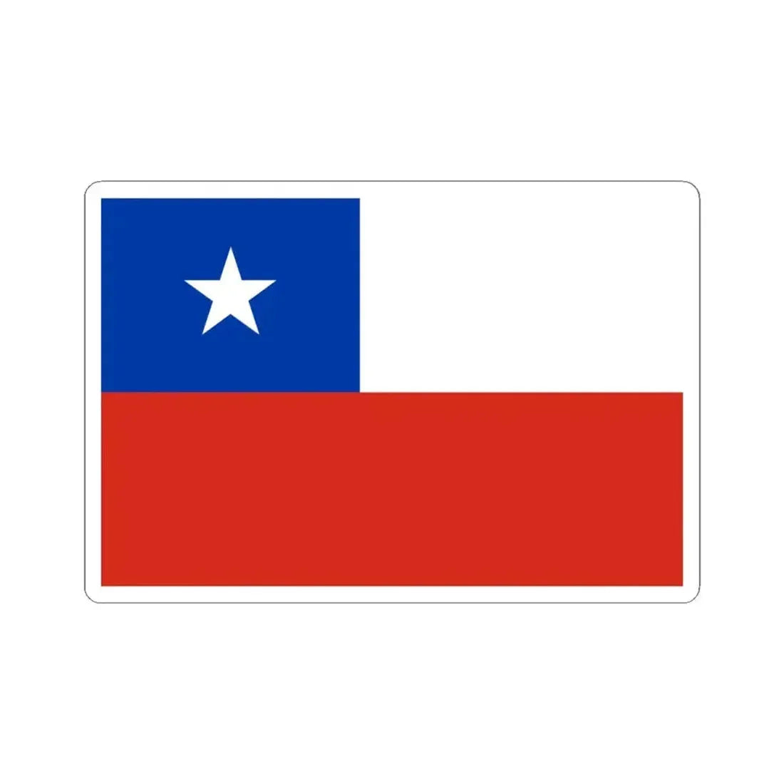 Flag of Chile Rectangular canton variant 1 (Chile) STICKER Vinyl Kiss-Cut Decal 4 Inch White - The Sticker Space