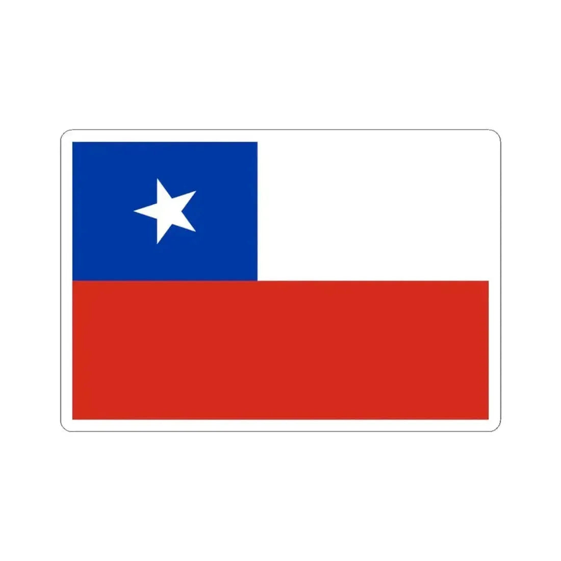 Flag of Chile Rectangular canton variant 2 (Chile) STICKER Vinyl Kiss-Cut Decal 3 Inch White - The Sticker Space