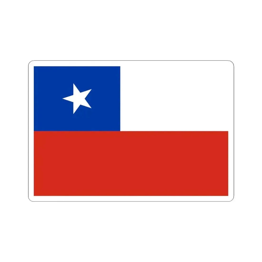 Flag of Chile Rectangular canton variant 2 (Chile) STICKER Vinyl Kiss-Cut Decal 4 Inch White - The Sticker Space