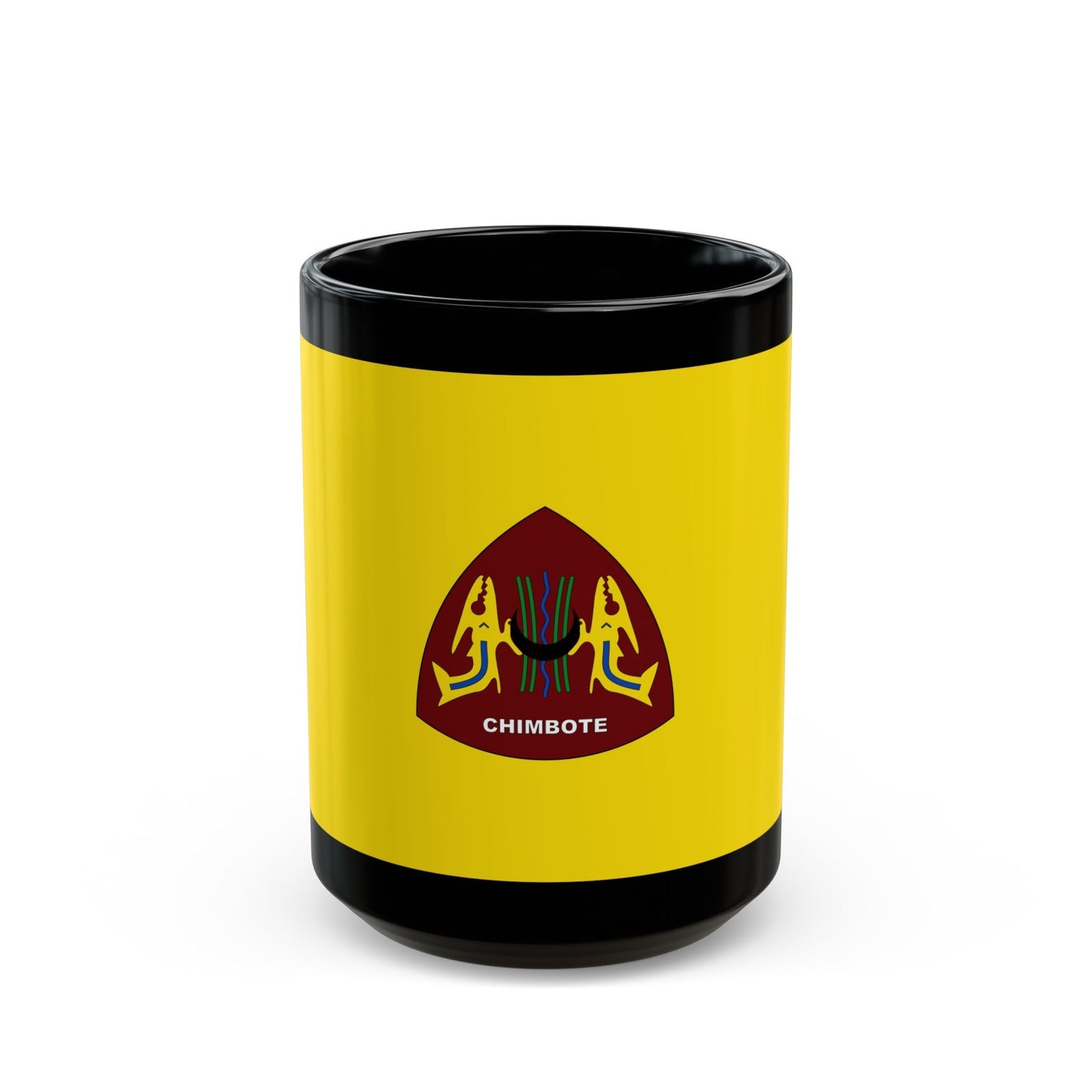 Flag of Chimbote the largest city in the Ancash Region Peru - Black Coffee Mug-15oz-The Sticker Space