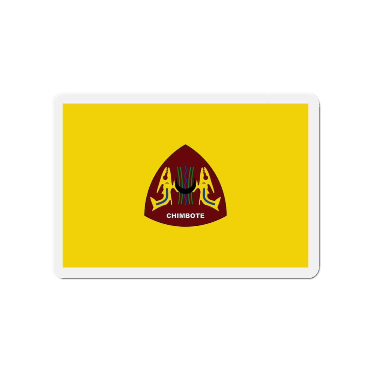 Flag of Chimbote the largest city in the Ancash Region Peru - Die-Cut Magnet-3" x 3"-The Sticker Space