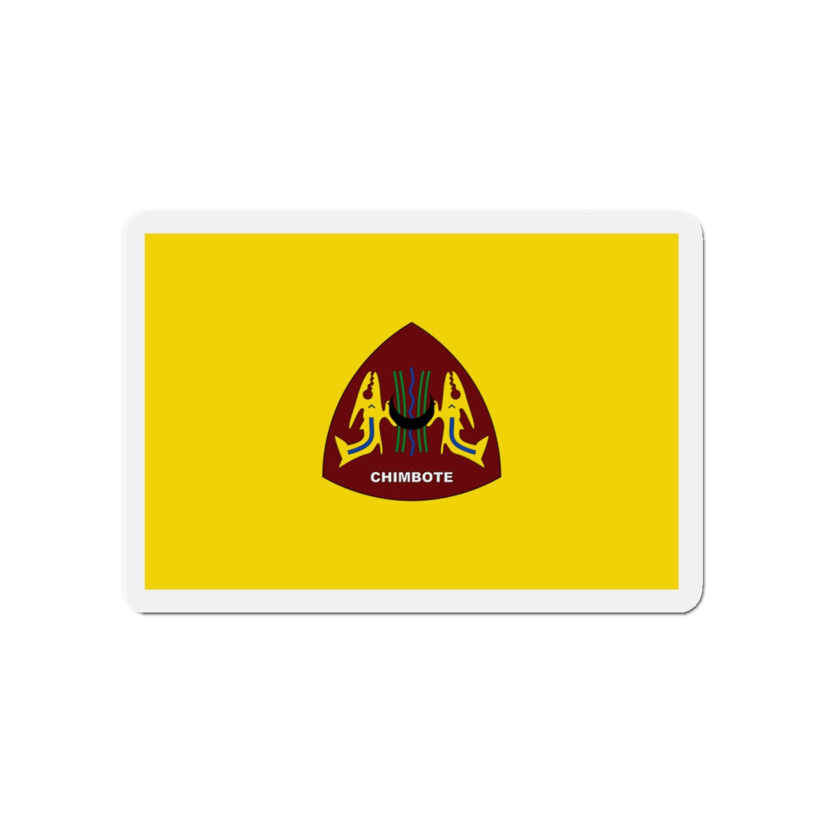 Flag of Chimbote the largest city in the Ancash Region Peru - Die-Cut Magnet-4" x 4"-The Sticker Space