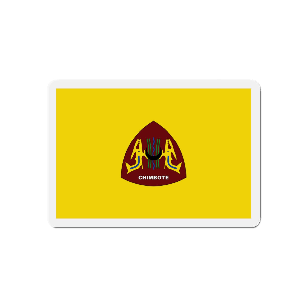 Flag of Chimbote the largest city in the Ancash Region Peru - Die-Cut Magnet-5" x 5"-The Sticker Space