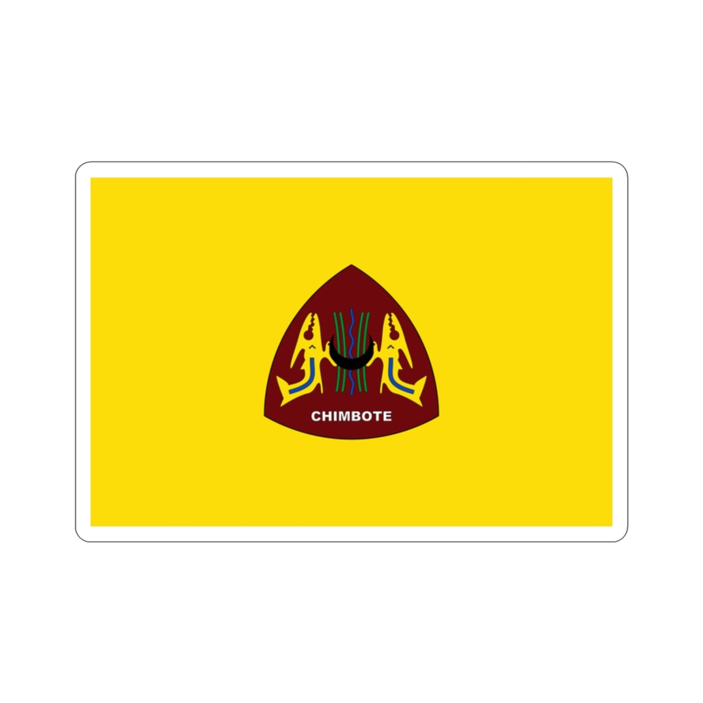 Flag of Chimbote the largest city in the Ancash Region Peru STICKER Vinyl Die-Cut Decal-2 Inch-The Sticker Space