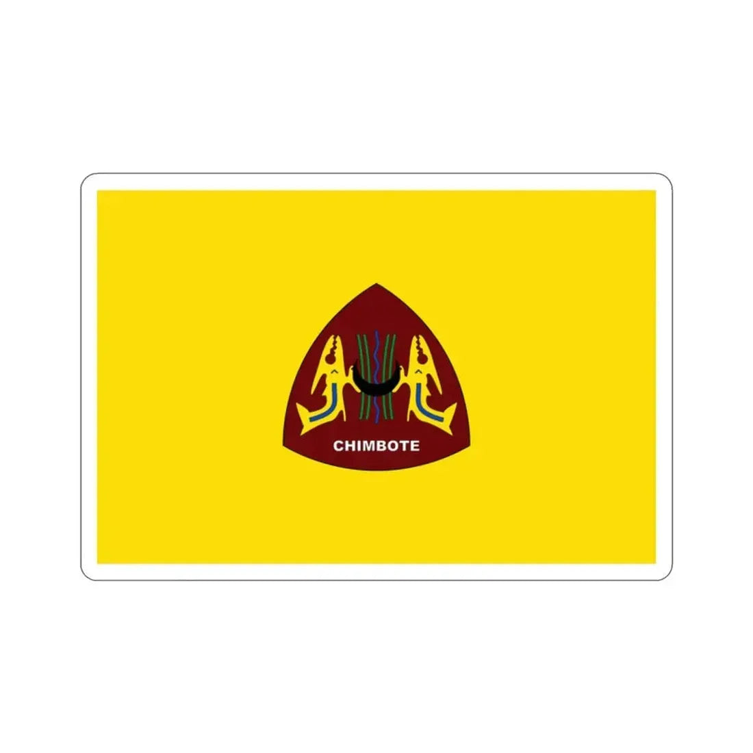 Flag of Chimbote the largest city in the Ancash Region Peru STICKER Vinyl Die-Cut Decal 2 Inch - The Sticker Space
